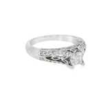 14k White Gold 0.80 ctw Cathedral Diamond Engagement Ring