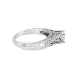 14k White Gold 0.80 ctw Cathedral Diamond Engagement Ring
