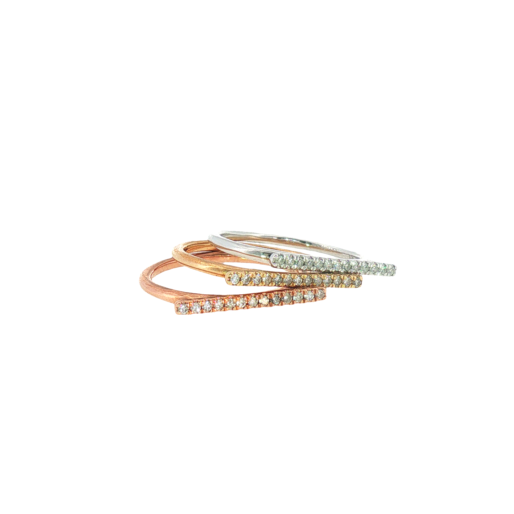 10k Tri-Tone 0.25 ctw Geometric Women's Diamond Ring