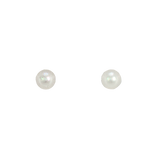 14k White Gold 5mm Pearls Earrings