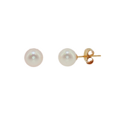 14k Yellow Gold 6mm Pearl Earrings