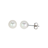 14k White Gold 7mm Pearls Earrings