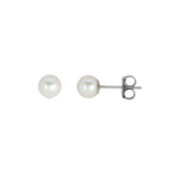 14k White Gold 5mm Pearls Earrings
