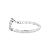 14k White Gold 0.10 ctw Curved Women's Diamond Wedding Band