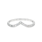 14k White Gold 0.10 ctw Curved Women's Diamond Wedding Band
