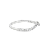 14k White Gold 0.10 ctw Curved Women's Diamond Wedding Band