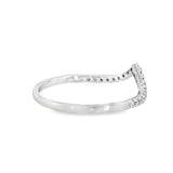 14k White Gold 0.10 ctw Curved Women's Diamond Wedding Band