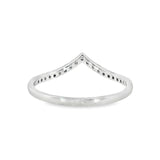 14k White Gold 0.10 ctw Curved Women's Diamond Wedding Band