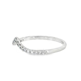 14k White Gold 0.10 ctw Curved Women's Diamond Wedding Band