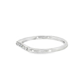14k White Gold 0.04 ctw Curved Women's Diamond Wedding Band