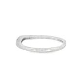 14k White Gold 0.04 ctw Curved Women's Diamond Wedding Band