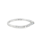 14k White Gold 0.04 ctw Curved Women's Diamond Wedding Band