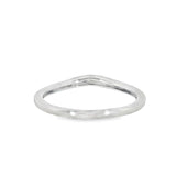 14k White Gold 0.04 ctw Curved Women's Diamond Wedding Band