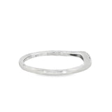 14k White Gold 0.04 ctw Curved Women's Diamond Wedding Band