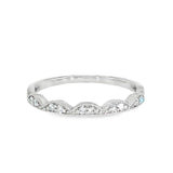14k White Gold 0.09 ctw Vintage Inspired Women's Diamond Wedding Band