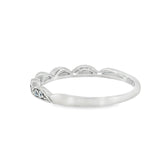 14k White Gold 0.09 ctw Vintage Inspired Women's Diamond Wedding Band