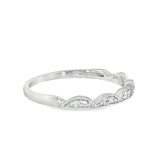 14k White Gold 0.09 ctw Vintage Inspired Women's Diamond Wedding Band