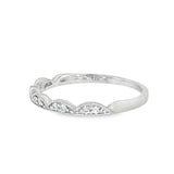 14k White Gold 0.09 ctw Vintage Inspired Women's Diamond Wedding Band