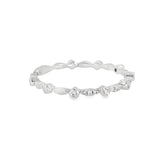 14k White Gold 0.05 ctw Vintage Inspired Women's Diamond Wedding Band