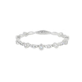 14k White Gold 0.05 ctw Vintage Inspired Women's Diamond Wedding Band