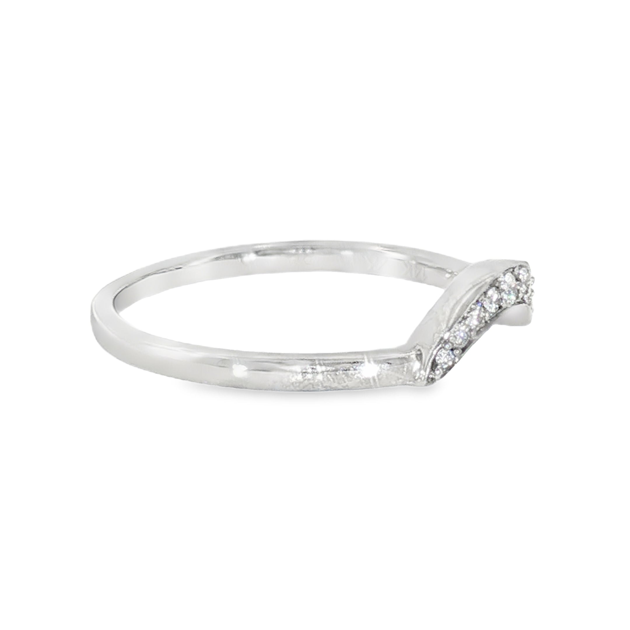14k White Gold 0.08 ctw Wrap Women's Diamond Wedding Band