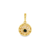 14k Yellow Gold Pearl Halo Pendant