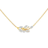 14k Yellow Gold 0.32 ctw Nature Inspired Diamond Necklace
