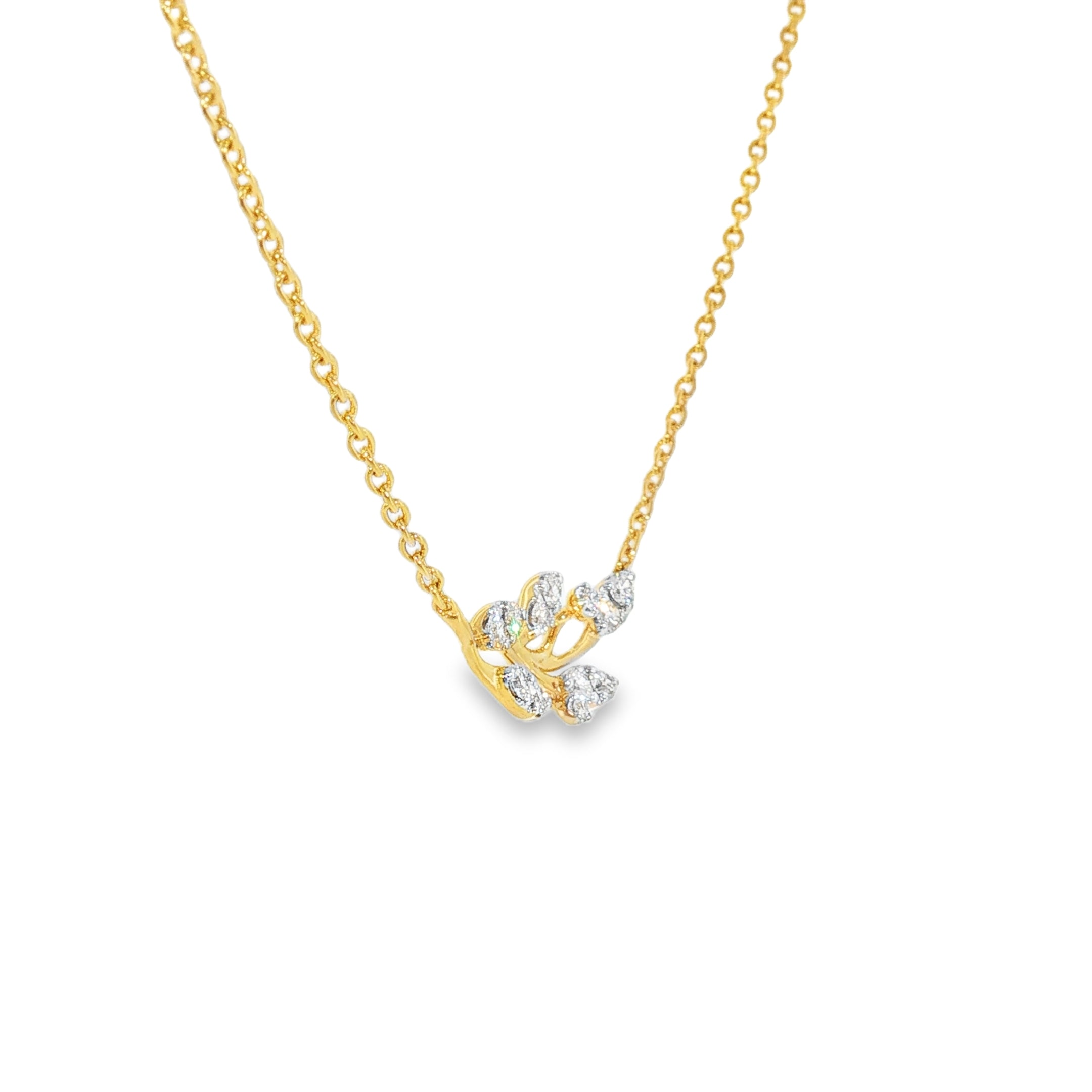 14k Yellow Gold 0.32 ctw Nature Inspired Diamond Necklace