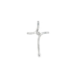 14k White Gold 0.03 ctw Cross Diamond Pendant