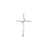 14k White Gold 0.03 ctw Cross Diamond Pendant