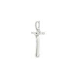 14k White Gold 0.03 ctw Cross Diamond Pendant