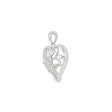 14k White Gold 0.03 ctw Heart Diamond Pendant