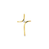 14k Yellow Gold 0.03 ctw Cross Diamond Pendant