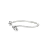 14k White Gold 0.02 ctw Nature Inspired Women's Diamond Ring