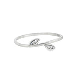 14k White Gold 0.02 ctw Nature Inspired Women's Diamond Ring