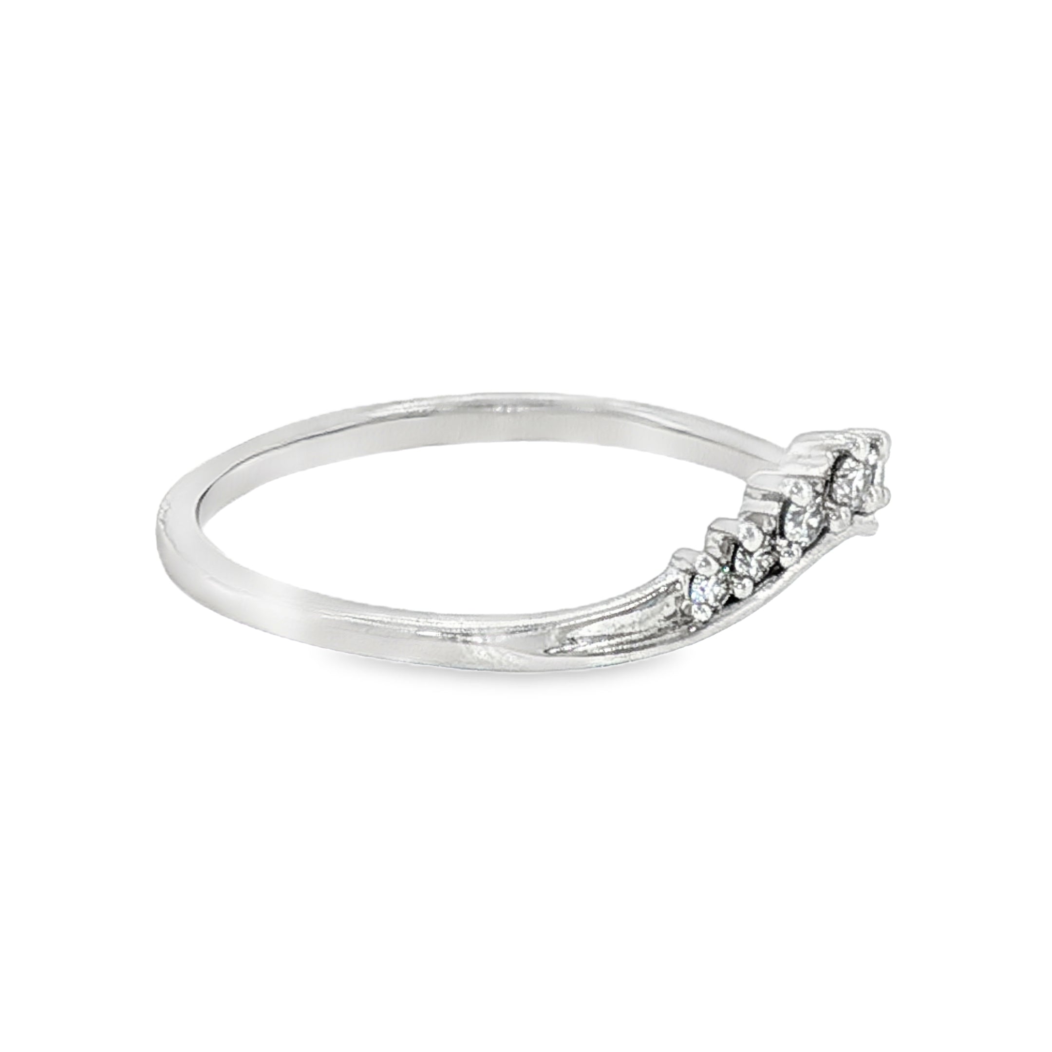 14k White Gold 0.12 ctw 7 stone Women's Diamond Wedding Band
