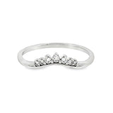 14k White Gold 0.12 ctw 7 stone Women's Diamond Wedding Band