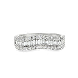 14k White Gold 1.00 ctw Curved Women's Diamond Ring