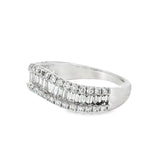 14k White Gold 1.00 ctw Curved Women's Diamond Ring