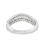 14k White Gold 1.00 ctw Curved Women's Diamond Ring