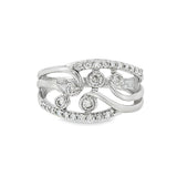14k White Gold 0.50 ctw Free Form Women's Diamond Ring