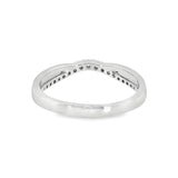 14k White Gold 0.17 ctw Curved Women's Diamond Wedding Band