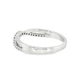 14k White Gold 0.17 ctw Curved Women's Diamond Wedding Band
