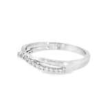14k White Gold 0.17 ctw Curved Women's Diamond Wedding Band