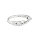 14k White Gold 0.17 ctw Curved Women's Diamond Wedding Band