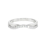 14k White Gold 0.17 ctw Curved Women's Diamond Wedding Band