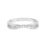 14k White Gold 0.17 ctw Curved Women's Diamond Wedding Band