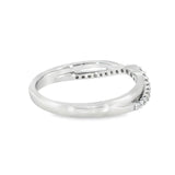 14k White Gold 0.17 ctw Curved Women's Diamond Wedding Band