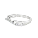 14k White Gold 0.17 ctw Curved Women's Diamond Wedding Band