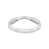 14k White Gold 0.17 ctw Curved Women's Diamond Wedding Band